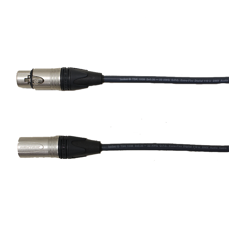 DMX kabel 3pin XLR/XLR 1,5 m TASKER TSK1038