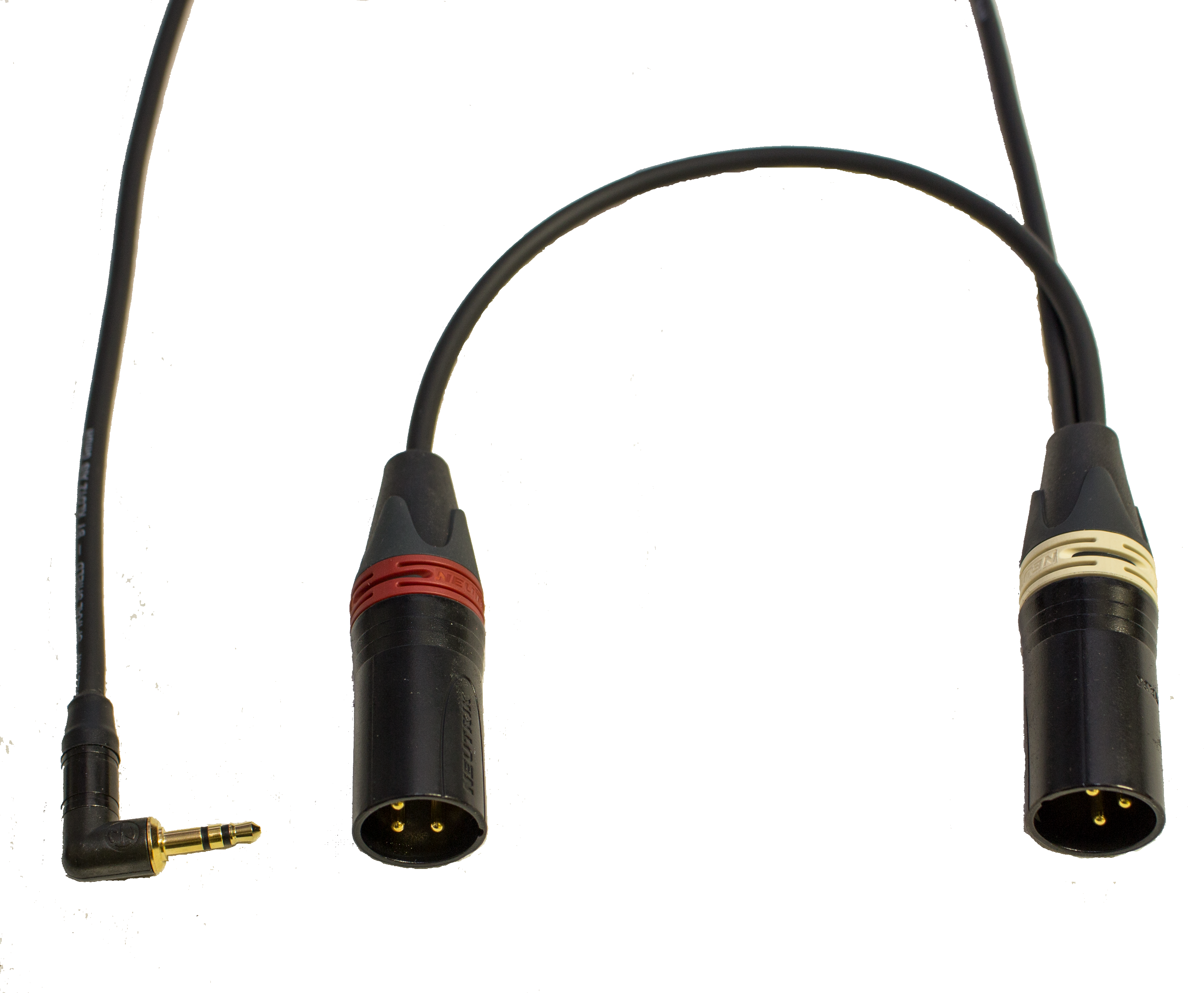 Kabel jack 3,5mm stereo zl. úh./ 2x XLR male zl. 1m