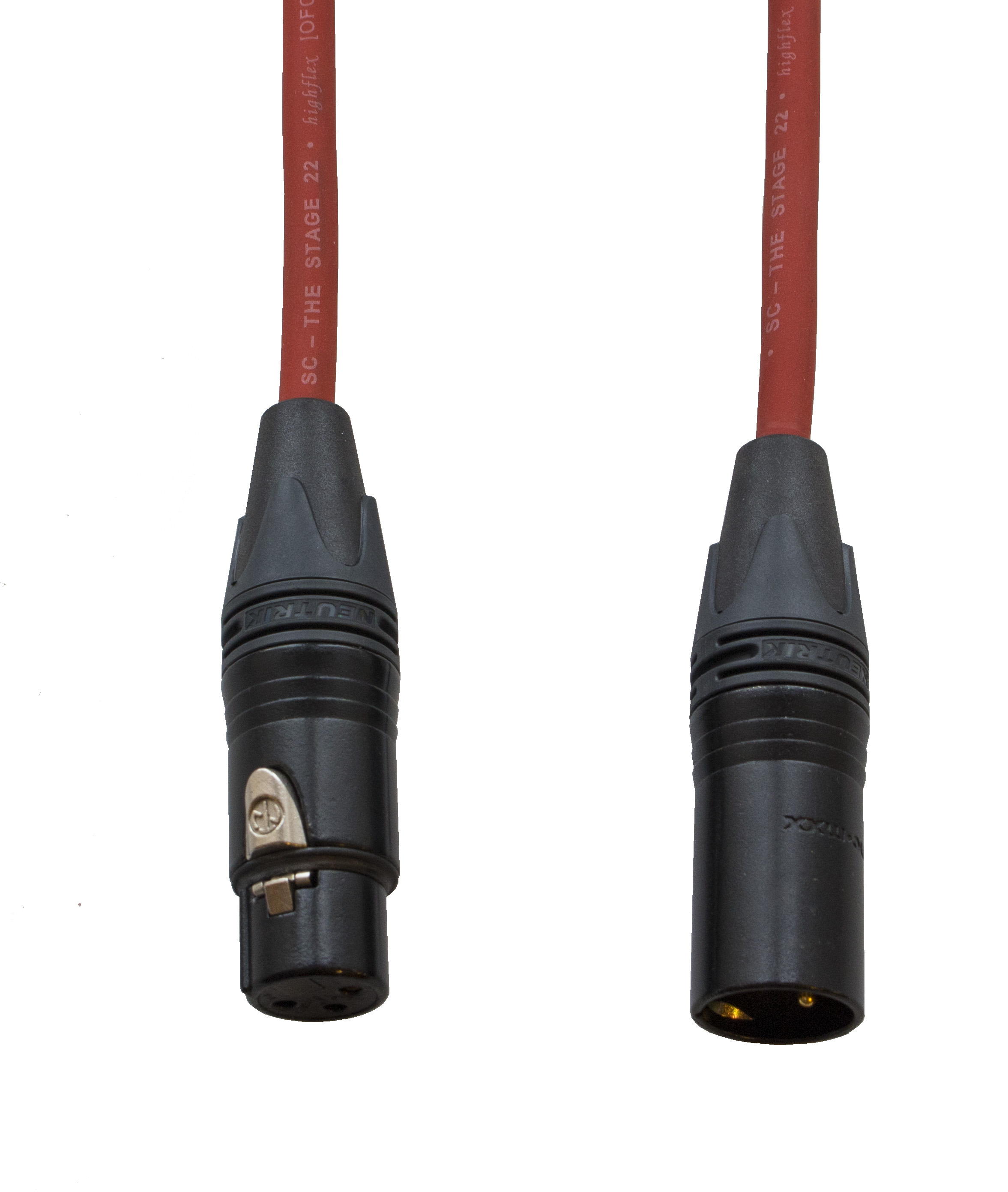 Audiokabel XLR konektor Neutrik poz. male/female  1 m, Sommer, červený