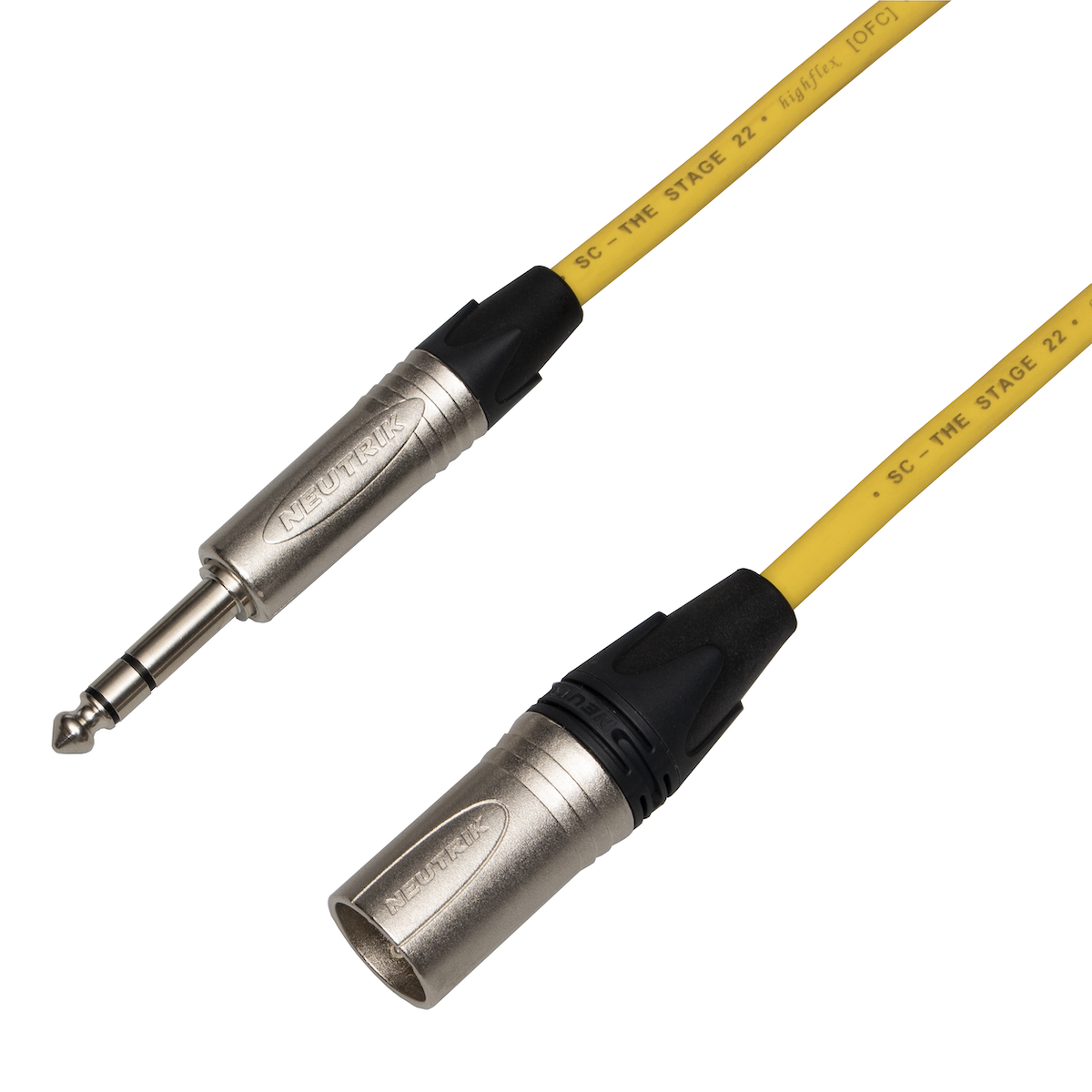 Audiokabel Jack 6,3 TRS přímý / XLR male Neutrik, 30 m, Sommer žlutý