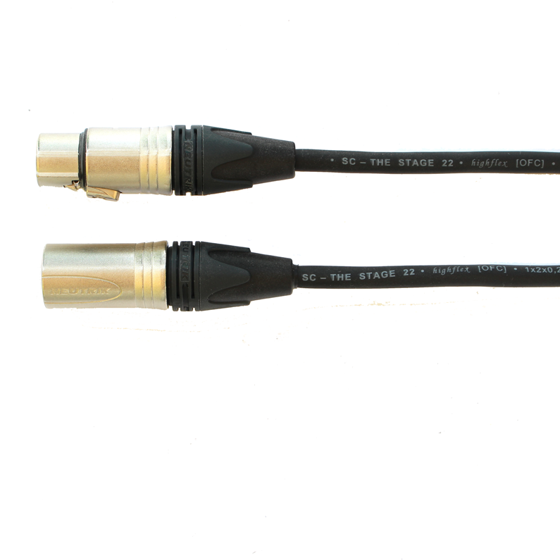 Audiokabel XLR konektor Neutrik male/female, Sommer, černý