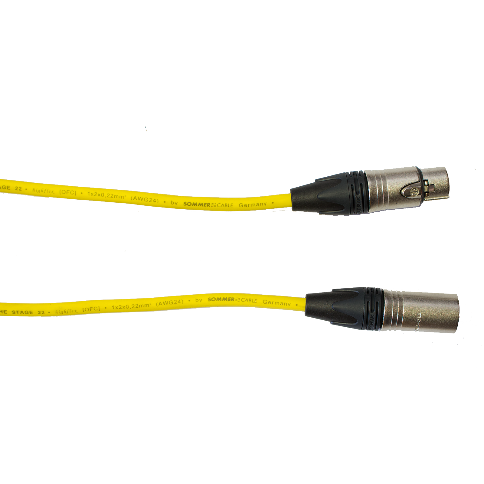 Audiokabel XLR konektor Neutrik male/female. žlutý