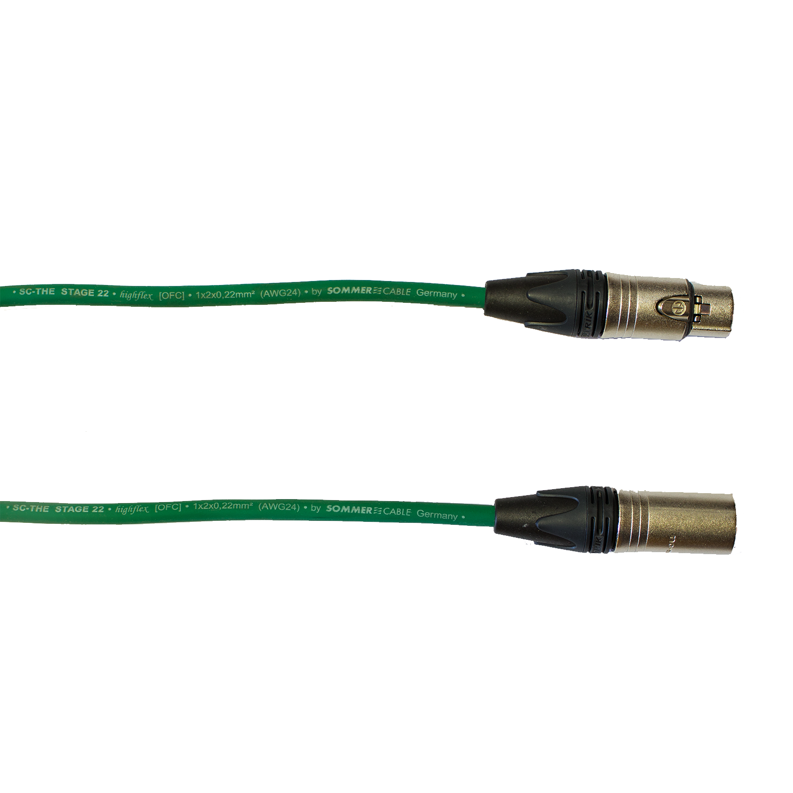 Audiokabel XLR konektor Neutrik male/female, Sommer, zelený