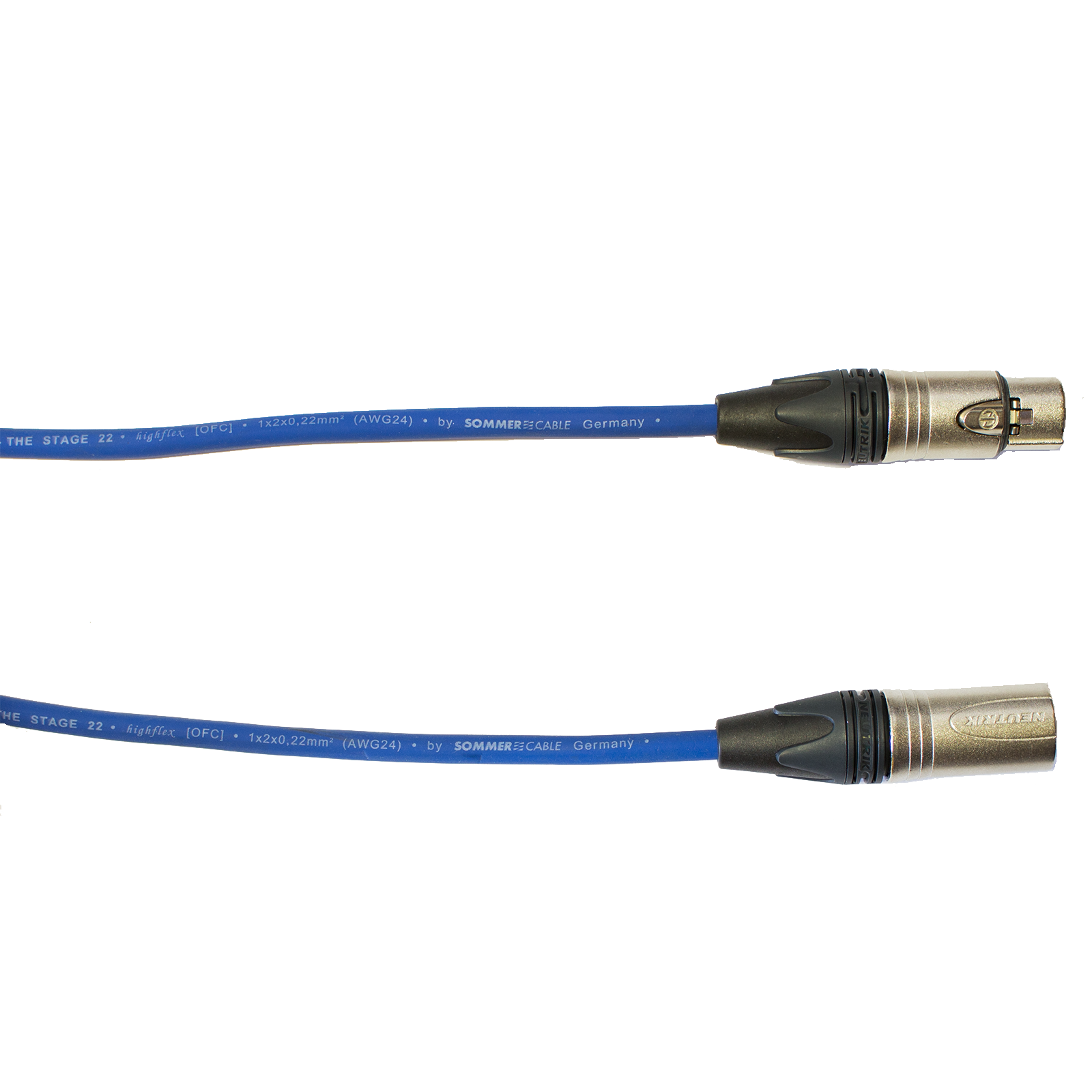 Audiokabel XLR konektor Neutrik male/female, Sommer, modrý