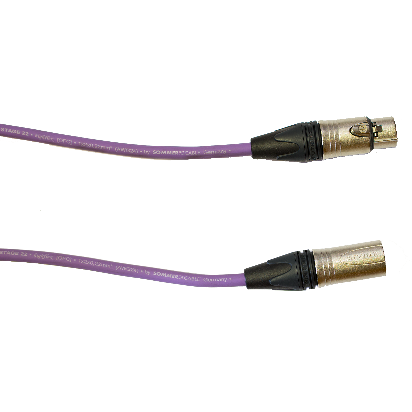 Audiokabel XLR konektor Neutrik male/female, Sommer, fialová
