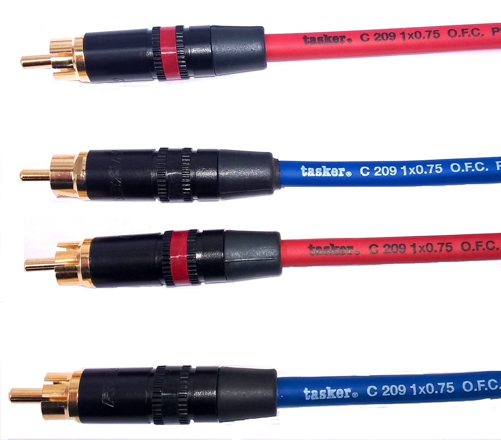 Kabel 2x Cinch NYS 373/ 2x Cinch NYS 373 s kabelem Tasker  C209, délka 1 m