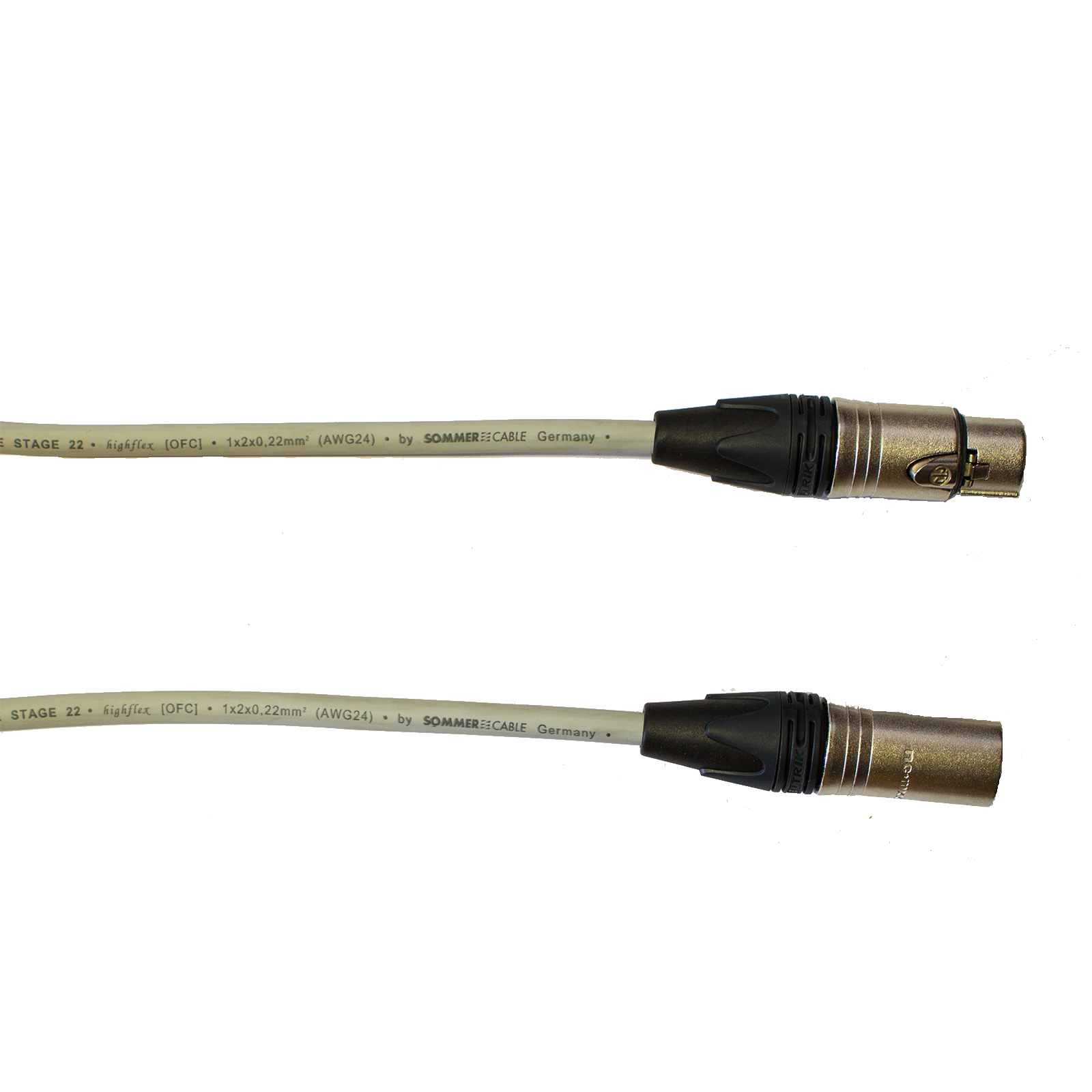 Audiokabel XLR konektor Neutrik male/female  0,5m, Sommer, šedý