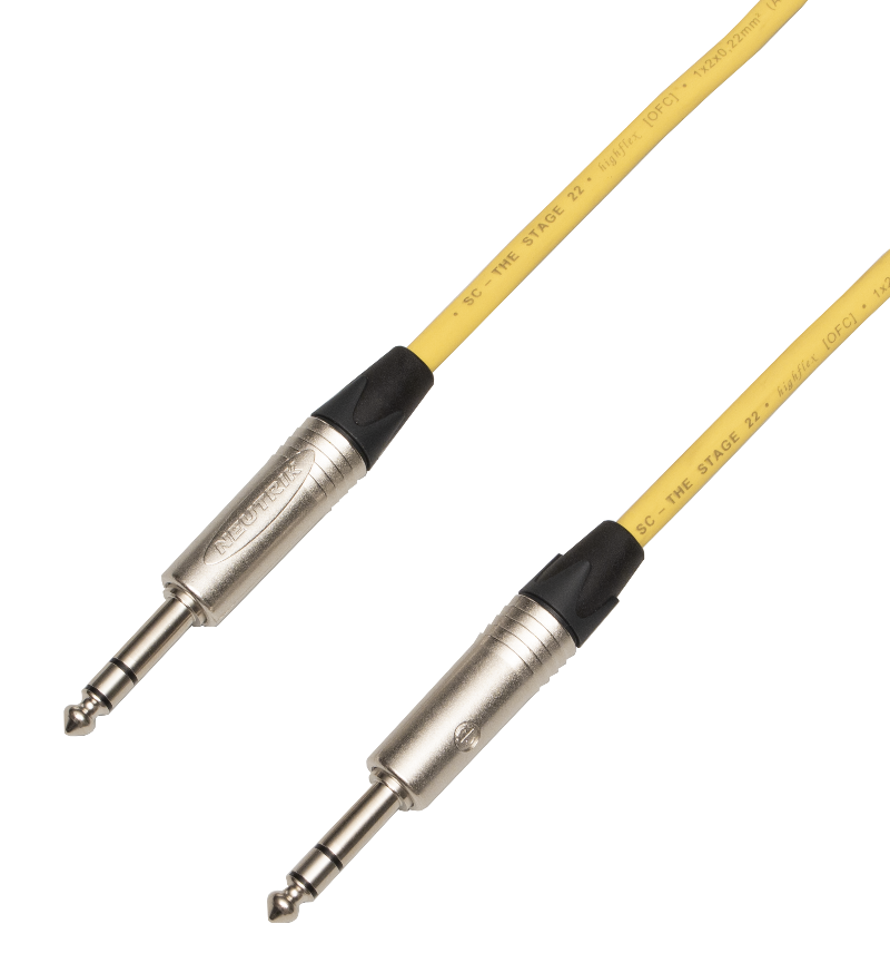 Audiokabel Jack 6,3 TRS/Jack 6,3 TRS Neutrik, 0,5 m, SommerCabl Stage 22 žlutý