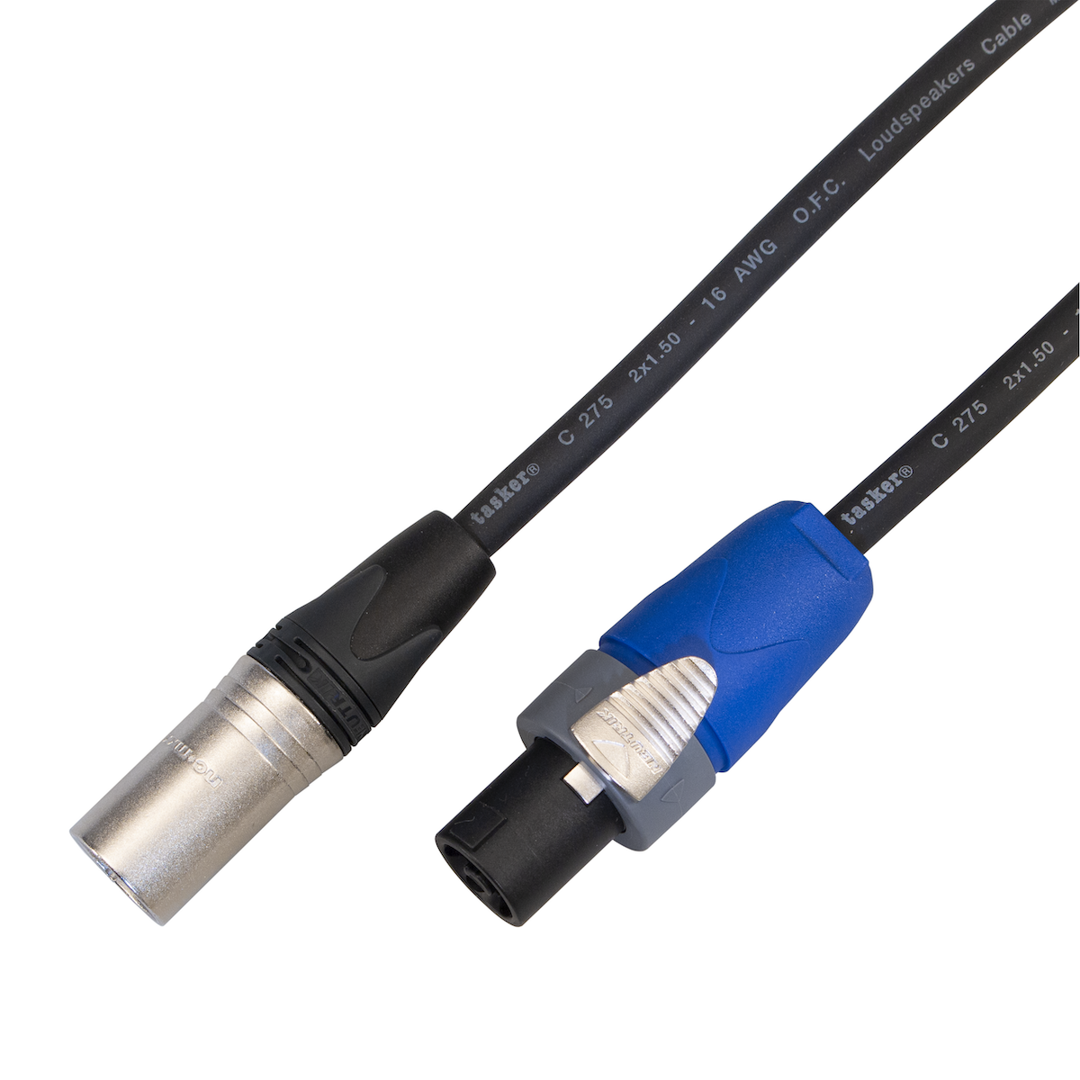 Reproduktorový kabel Speakon - XLR male, Tasker C275, 2x 1,5 mm.
