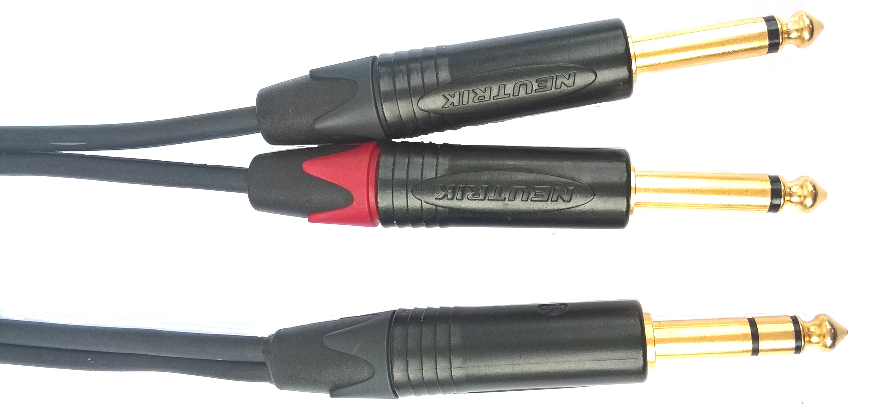 Insertní kabel jack 6,3mm stereo /2xjack 6,3mm mono, 2 m černý           