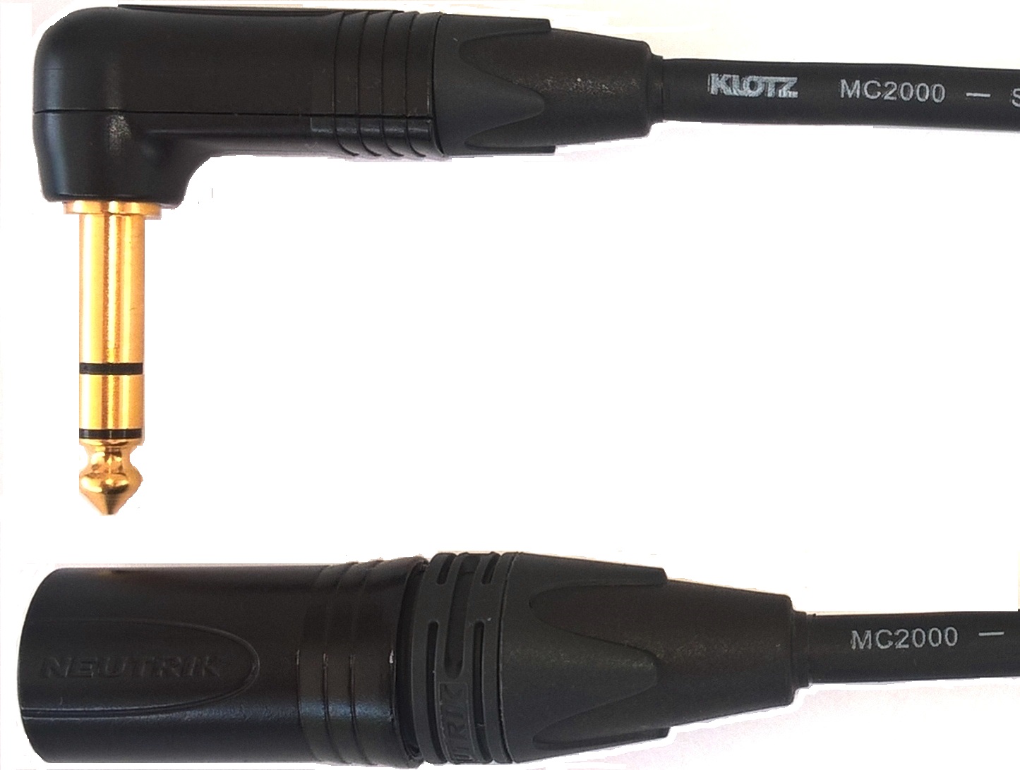 Audiokabel JACK 6,3 úhlový TRS/ XLR male, 0,5m, KLOTZ MC2000