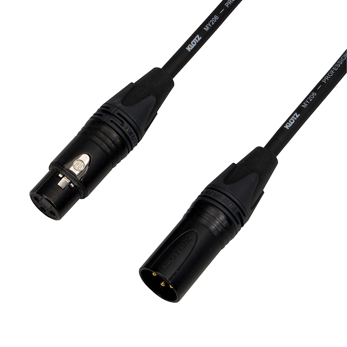 Audiokabel XLR pozlacený konektor male / female, 1,5 m, Klotz MY206