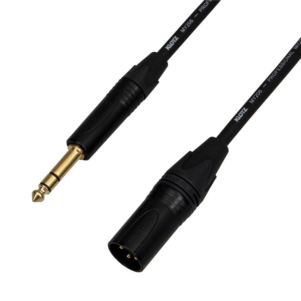 Audiokabel Jack 6,3 TRS / XLR male, pozlacené konektory, 1m, Klotz MY206 