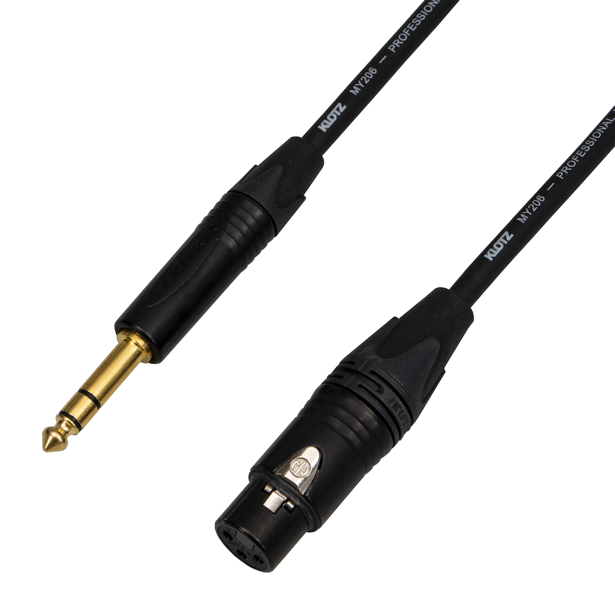 Audiokabel Jack 6,3 TRS / XLR female, pozlacené konektory, 30 m, Klotz MY206