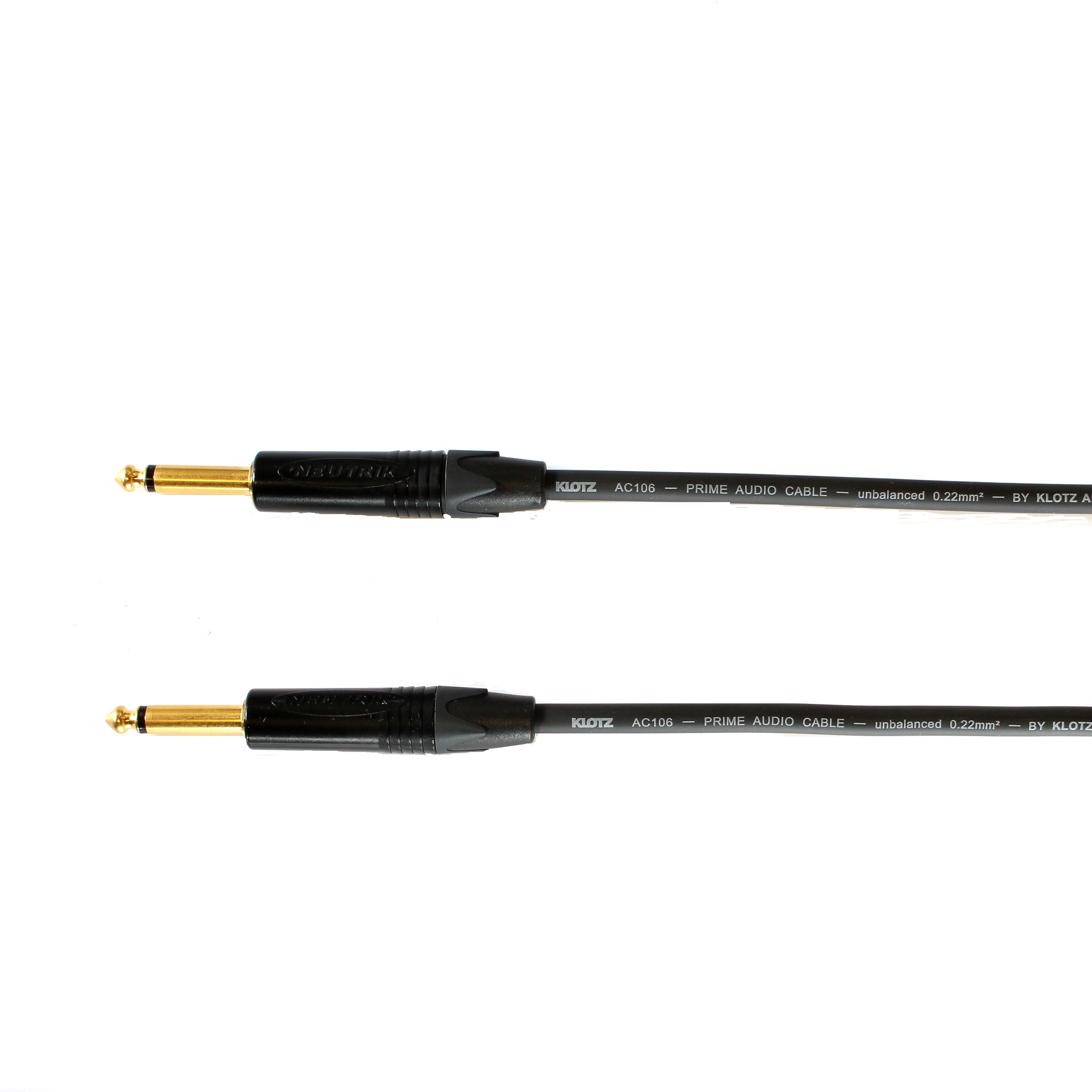 Kytarový kabel Jack 6,3 mono přímý/ Jack 6,3 mono přímý, 15cm, AC106