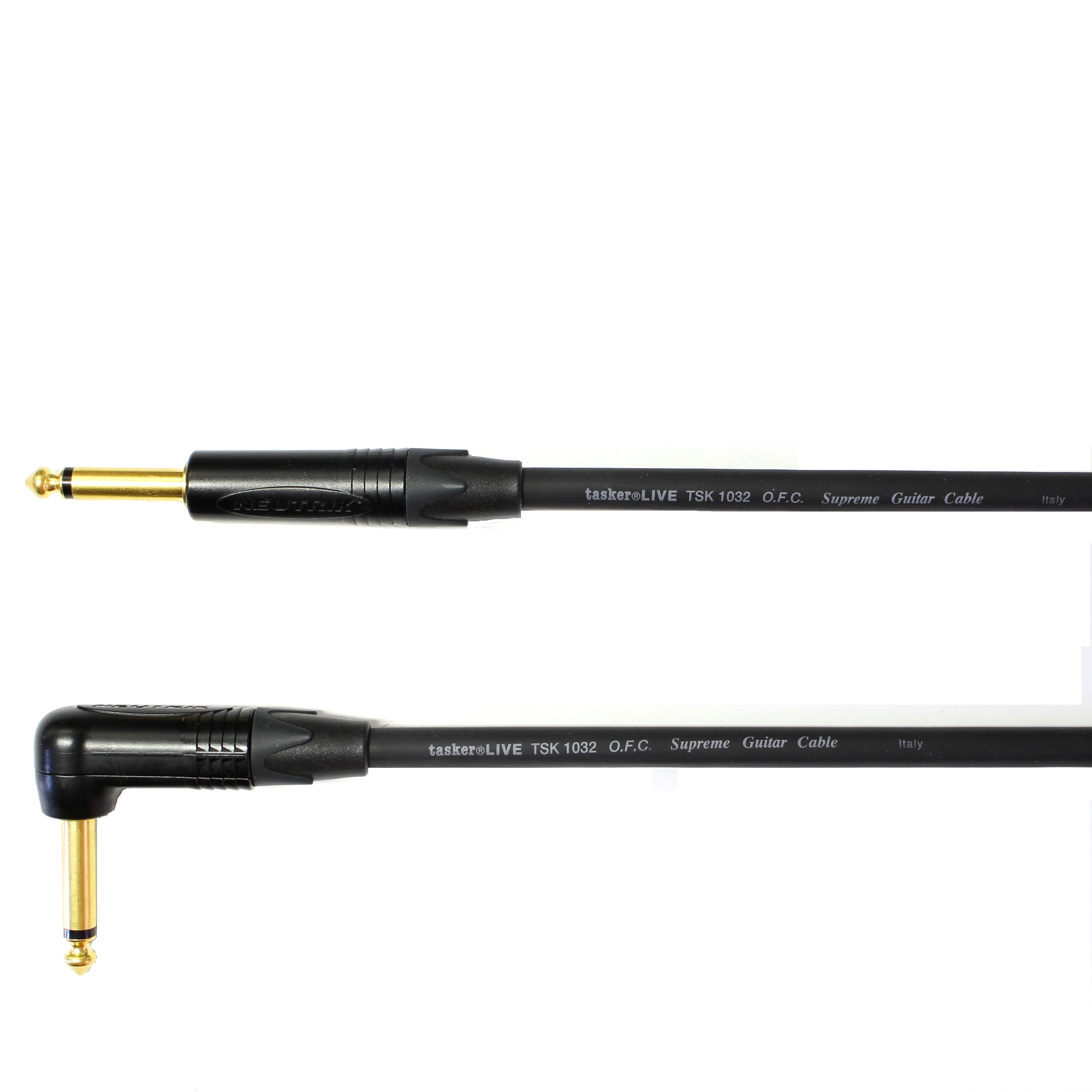 Kytarový kabel Jack 6,3 mono přímý/ Jack 6,3 úhlový 30 cm, TSK1032