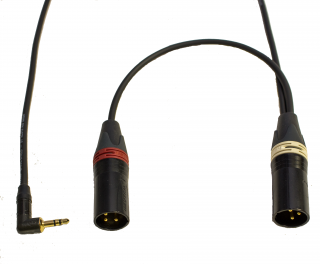 Kabel jack 3,5mm stereo zl. úh./ 2x XLR male zl. 1,5 m