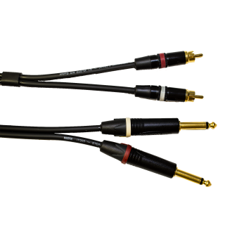 Kabel 2x Cinch NYS 373 - 2x Jack 6,3 mm, dvojlinka Klotz IY205, délka 1 m  