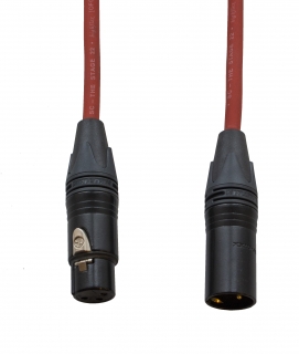 Audiokabel XLR konektor Neutrik poz. male/female  4 m, Sommer, červený