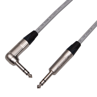 Audiokabel Jack 6,3 úhlový TRS/Jack 6,3 TRS Neutrik, 1 m, SommerCable, šedý