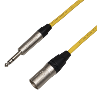 Audiokabel Jack 6,3 TRS přímý / XLR male Neutrik, 1 m, Sommer žlutý
