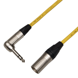 Audiokabel Jack 6,3 TRS úhlový / XLR male Neutrik, 50 m, Sommer žlutý