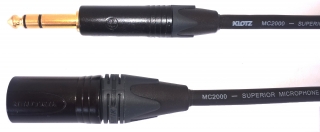 Audiokabel JACK 6,3 TRS/ XLR male, 1,5m, MC2000