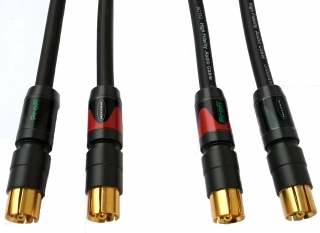 Kabel 2x Cinch NF2C-B/2 - 2x Cinch NF2C-B/2 s kabelem Klotz AC110, délka 0,9m