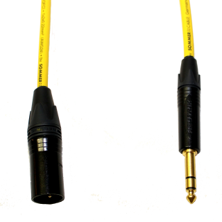 Audiokabel Jack 6,3 TRS/XLR male Neutrik, zla. 1,5 m, SommerCable  žlutý