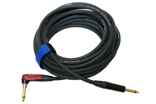 Kytarový kabel Jack 6,3 úhlový zlacený s vypínačem/ Jack 6,3 mono přímý , 9m TSK