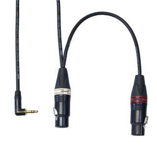 Kabel jack 3,5mm stereo zl. úh./ 2x XLR female zl. 0,5 m