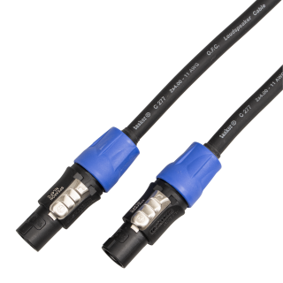 Reproduktorový kabel 2x Speakon modrý, Tasker C277, 2x 4 mm, 